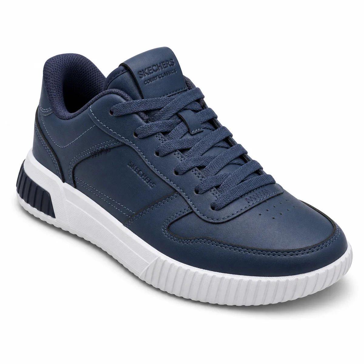 Skechers Court Classics, синие кожаные — мужские