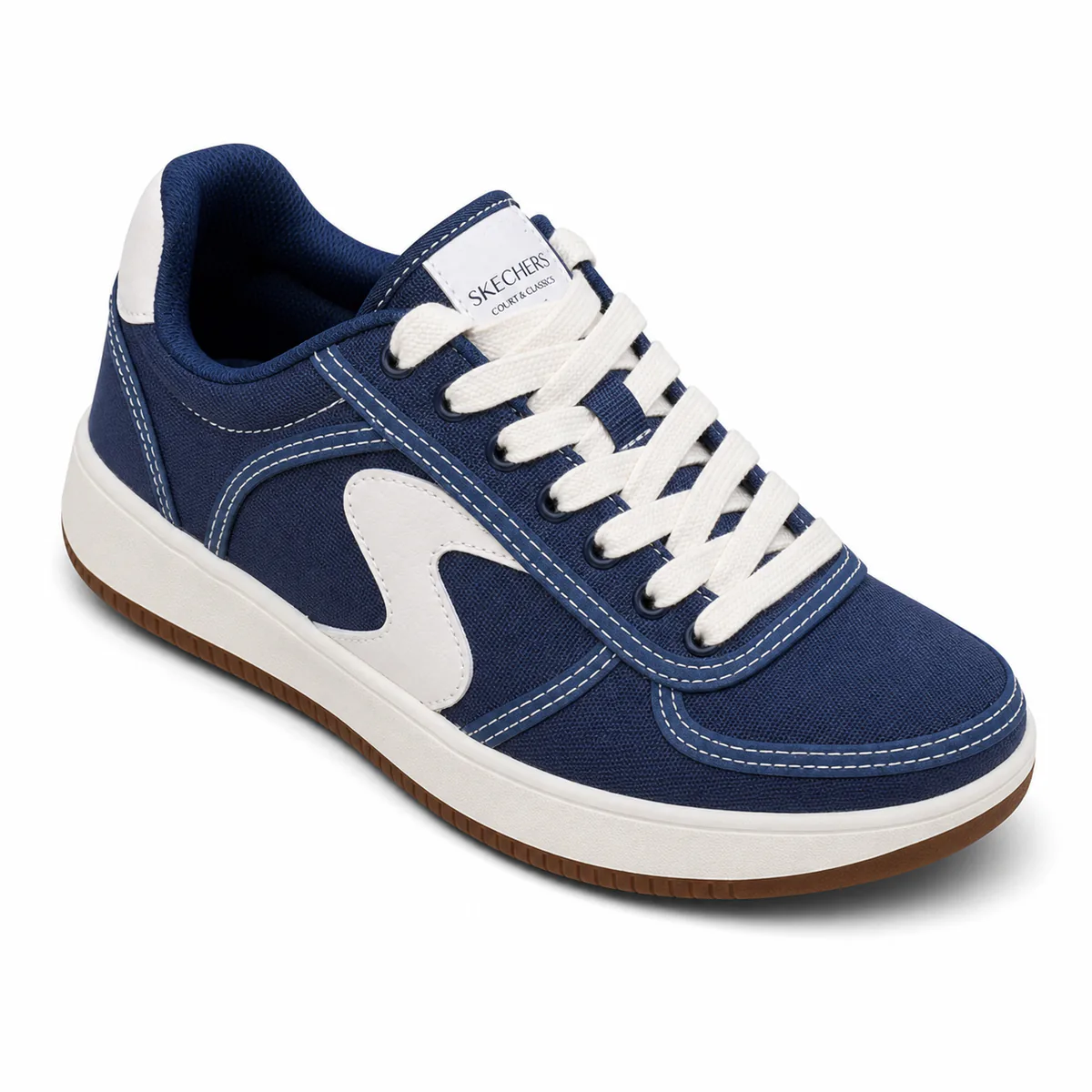 Skechers Court Classics, синие текстильные — мужские